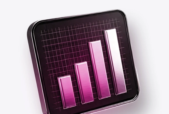Efficiency improvement bar chart icon