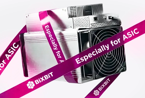  BiXBiT ASIC miner with banner