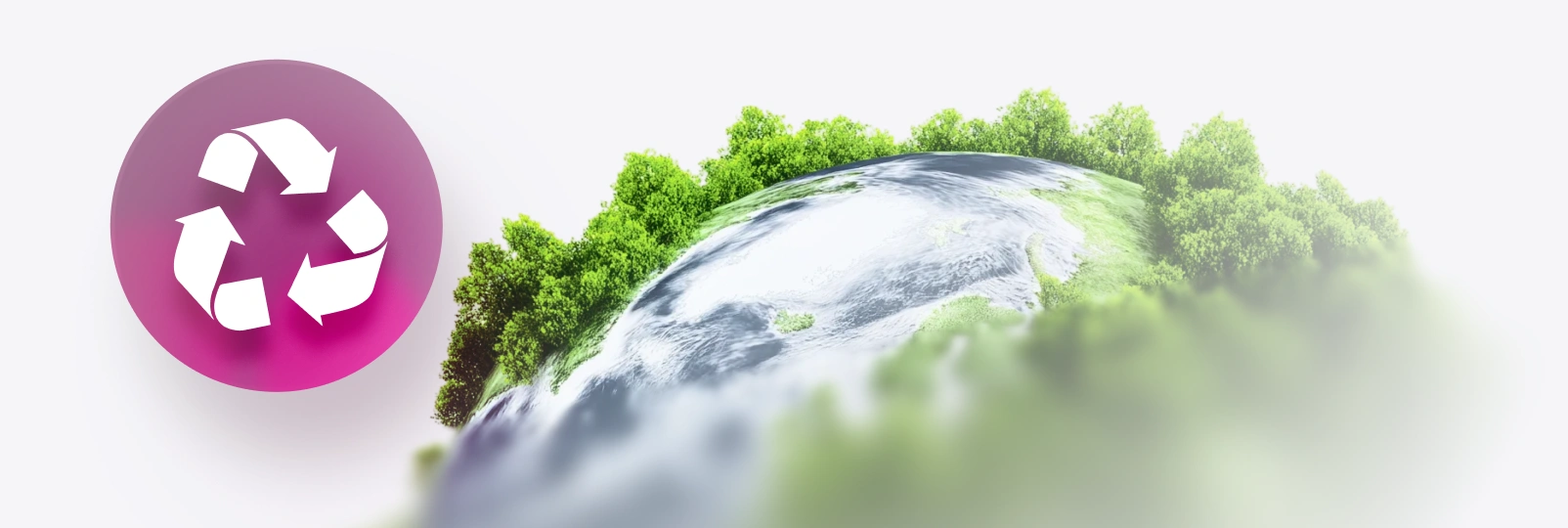  Recycling icon over green Earth